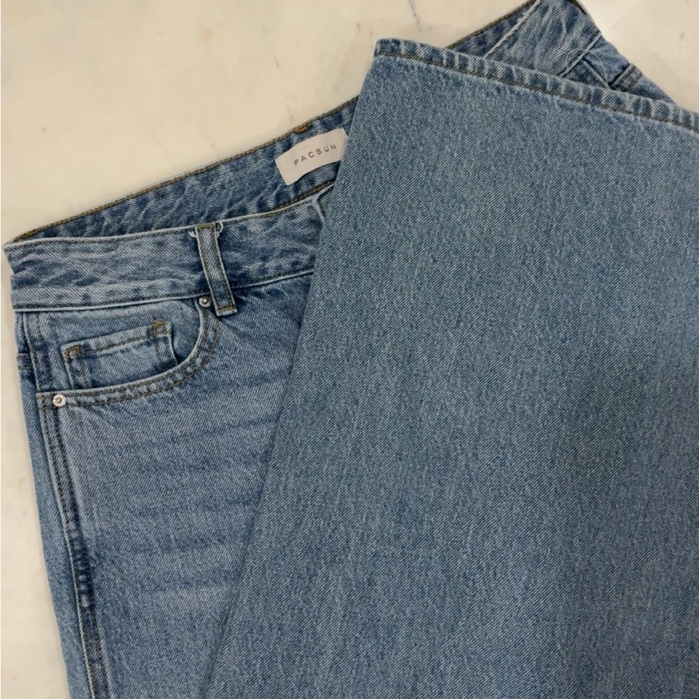 PacSun Women's Light Blue Low Rise Baggy Jeans